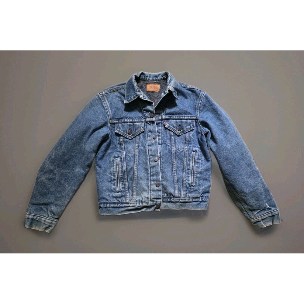 Vintage Levi 70506-0317 Blanket Lined Denim Trucker Jacket Mens 42 Made in USA